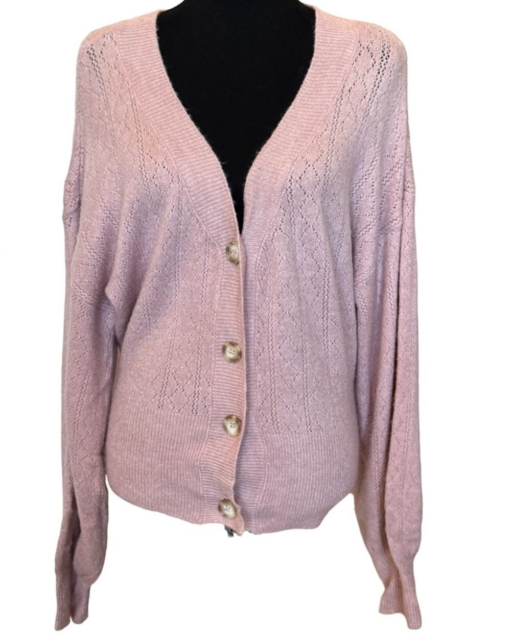 NEW ~ TOPSHOP, NORDSTROM ~ Diamond Stitch Cardigan Size M BEAUTIFUL, Normcore